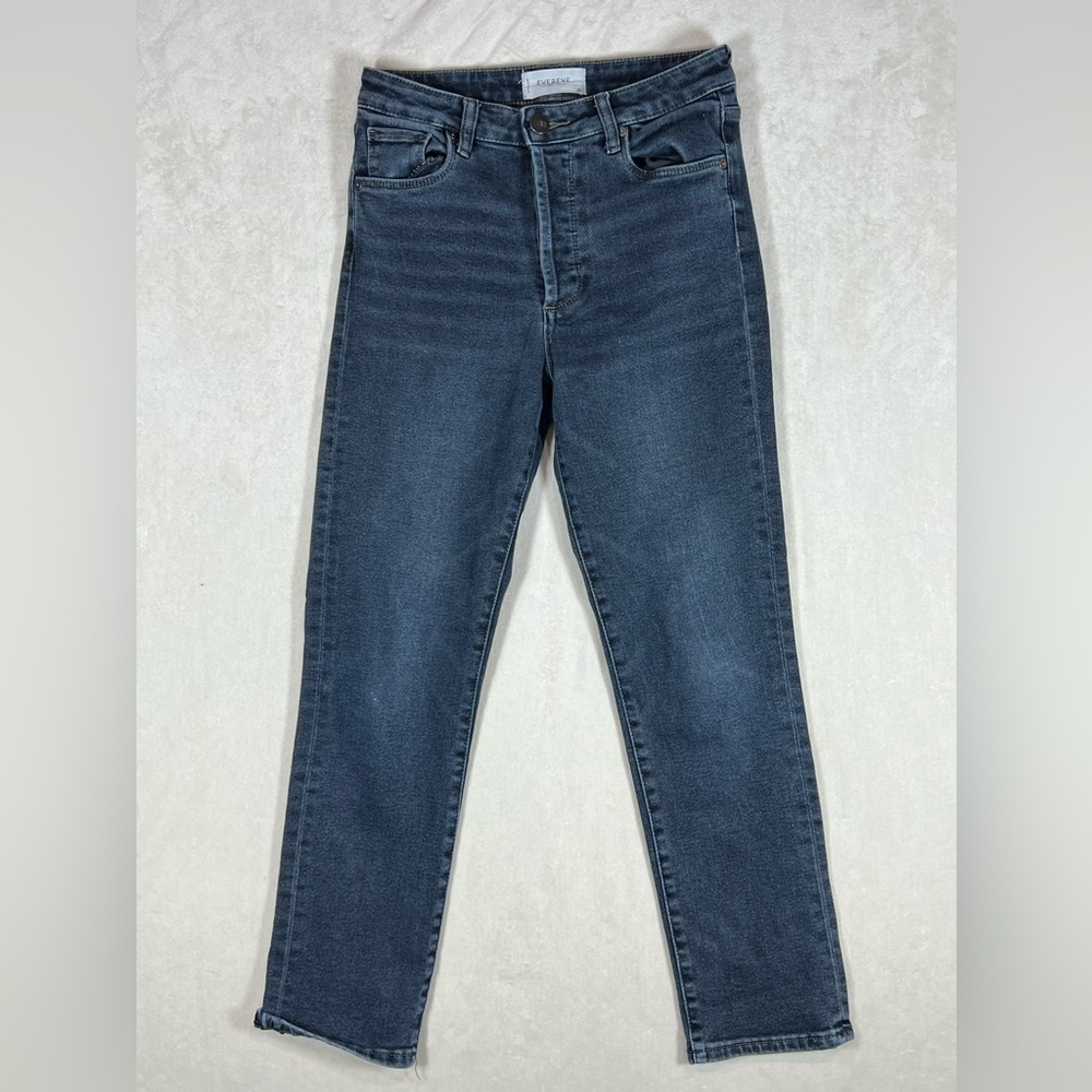 EVEREVE Size 26 High Rise ‘The EVER Straight’ Dark Wash Premium Jeans Denim C23 - Picture 2 of 9